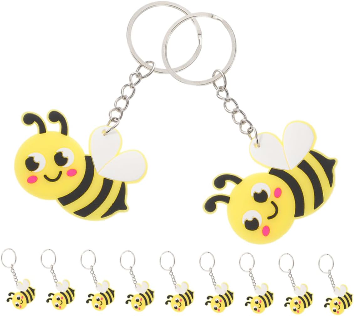 20Pcs Cute Bee Keychains for Backpack Charms and Party Favors