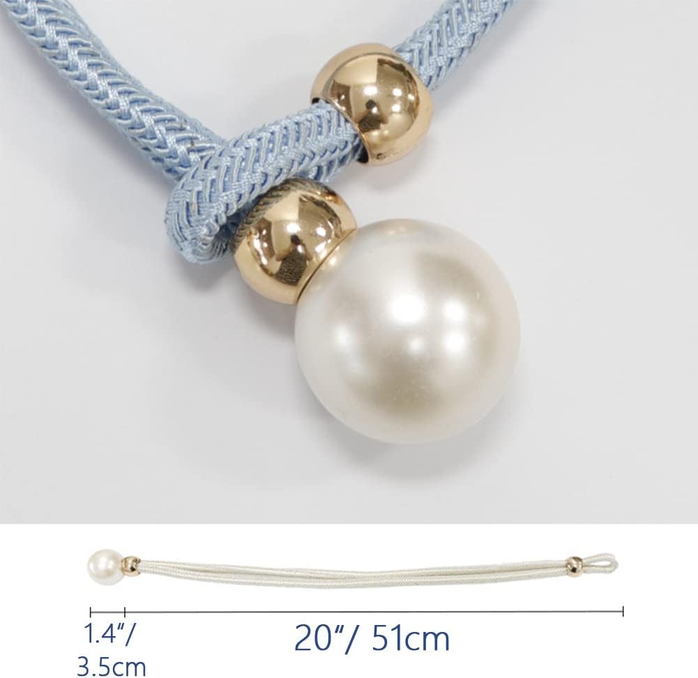 2Pcs Curtain Tie-Backs with Luxury Pearl Hooks