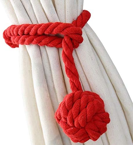 Melaluxe 4 Pack Curtain Tiebacks - Heavy Duty Red Holdbacks