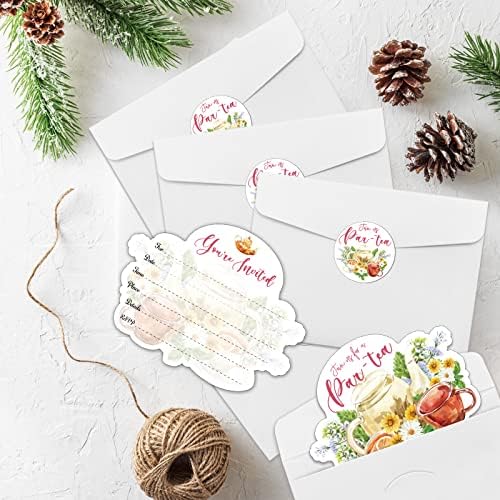 REWIDPARTY Tea Party Invitations Set of 15