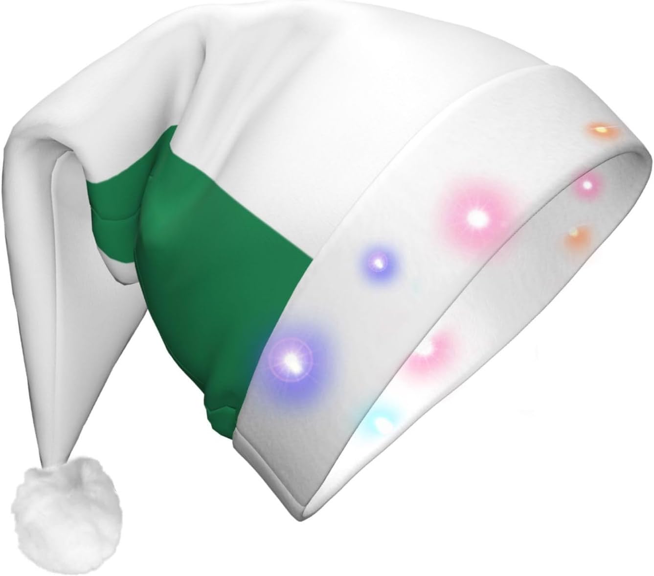 Nigeria Flag Christmas Hat with LED Lights