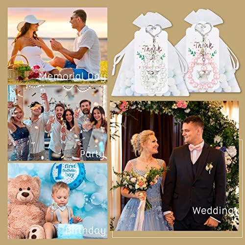BOFUNX 21pcs Wedding Favor Bags with Keyring Angel Favors