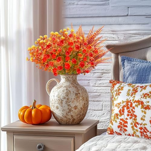 20 Bundles Artificial Fall Flowers for Outdoor Decorations