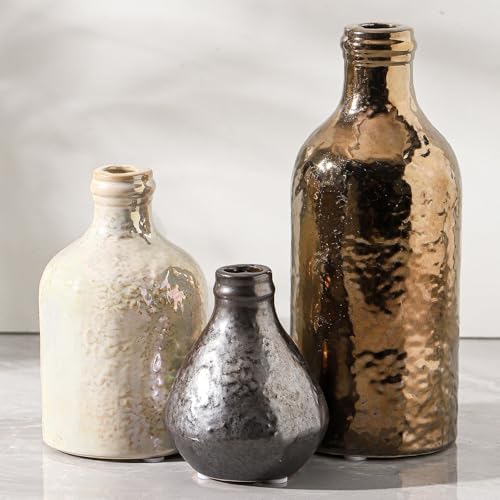 Ceramic Vase Set of 3 Boho Modern Decorative Vases