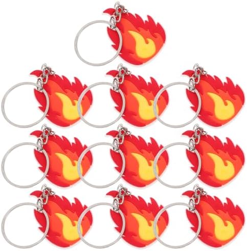 LUOZZY 50 Pcs Flame Fire Keychain Charms