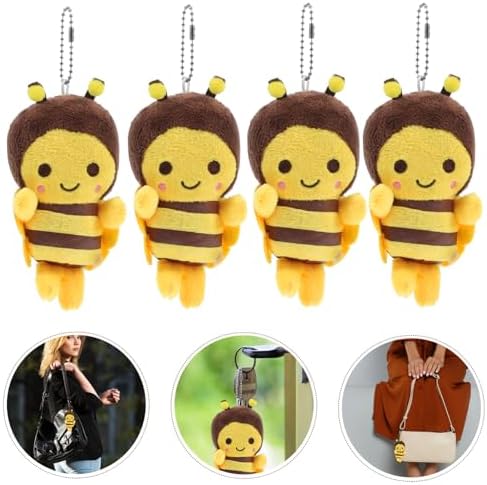 10pcs Cute Plush Bee Key Chain