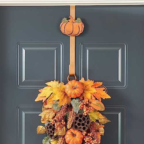 Glitzhome 3 Pack Glitter Acorn Leaf Pumpkin Wreath Hangers