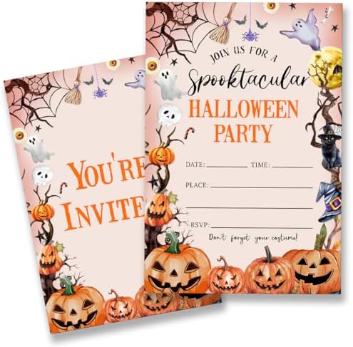 Halloween Party Invitations Set of 20 with Envelopes