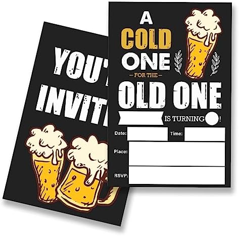 EUDOSI Cheers Birthday Party Invitations Fill-In Set of 20 with Envelopes