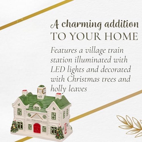 Spode Dolomite Christmas Village Set with LED Lighting