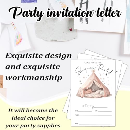 Sleepover Party Invitations with Envelopes