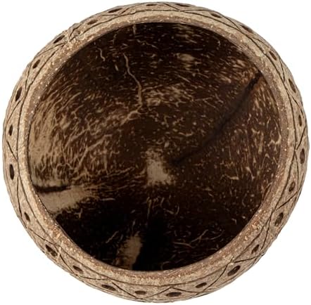 Restaurantware Coco Casa Coconut Shell Candle Holders 4x33 Inch Handcrafted Tan Bowls