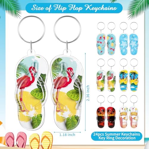 48 Packs Flip Flop Keychains Summer Party Favor