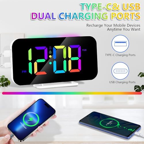 LED Digital Alarm Clock with Night Light and Dual Alarm