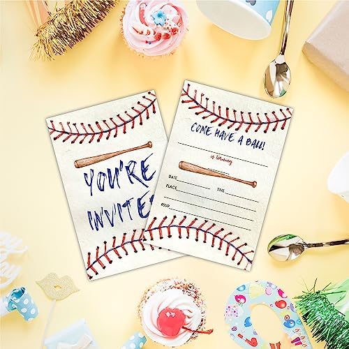 AWSICE Baseball Birthday Invites 20 Cards with Envelopes