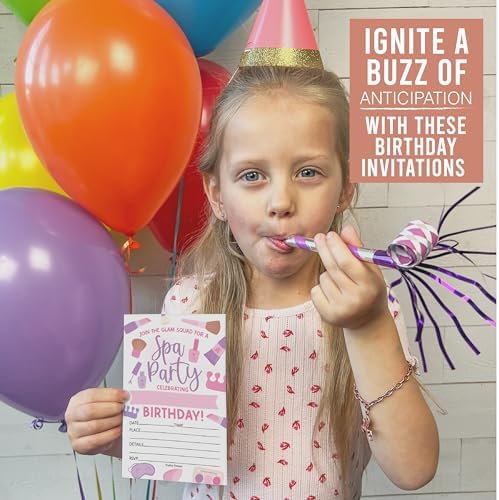 Hadley Designs 15 Glam Kids Spa Birthday Party Invitations for Girls 1