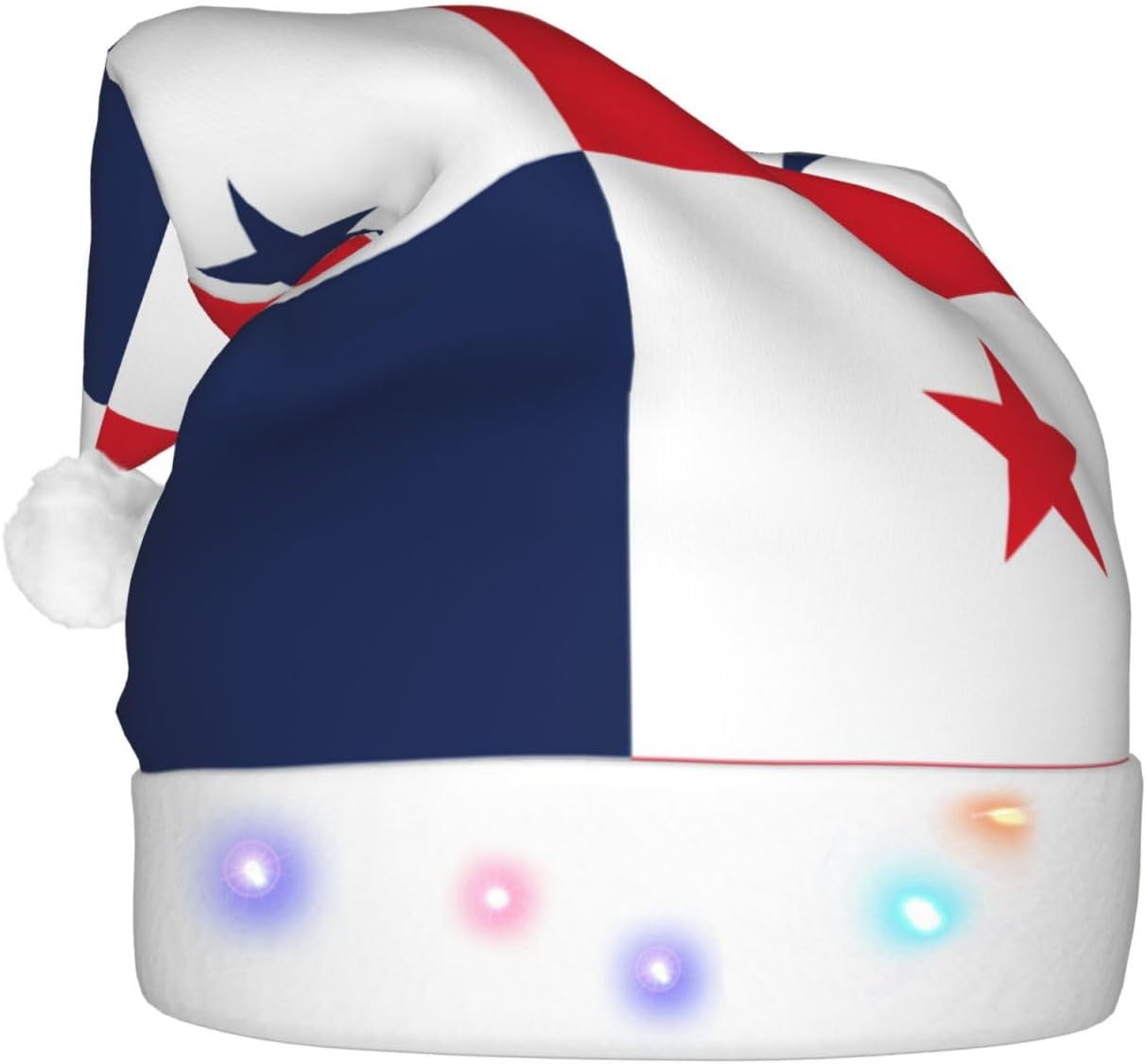Panama Flag Christmas Hat with LED Lights
