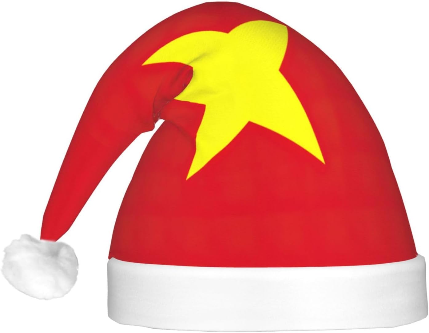 Vietnamese Flag Print Christmas Hat with LED Lights