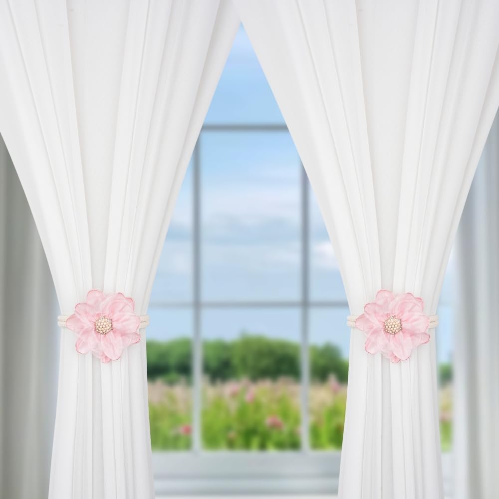 SUQ I OME Lotus Flower Curtain Tiebacks Pink