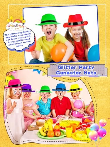 42 Pcs Neon Party Hats for Birthday Celebrations and Events