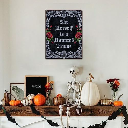 Halloween Witches House Rules Metal Tin Sign 12x16 Inches