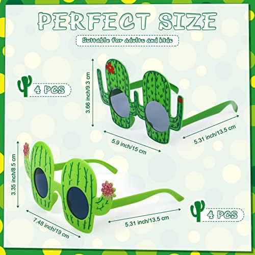 8 Pairs Cactus Mexican Theme Sunglasses for Fiesta Parties