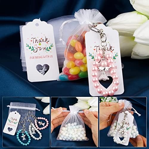 BOFUNX 21pcs Wedding Favor Bags with Keyring Angel Favors