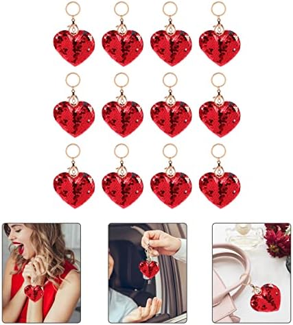 24pcs Heart Shaped Glitter Keychains for Valentines Day and Special Occasions