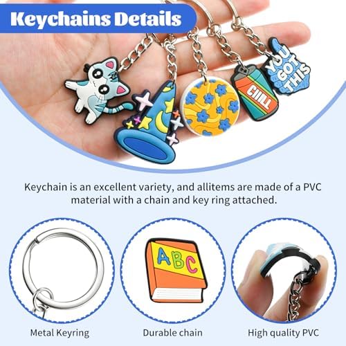 100pcs Cute Keychain Set for Classroom Gifts and Party Favors