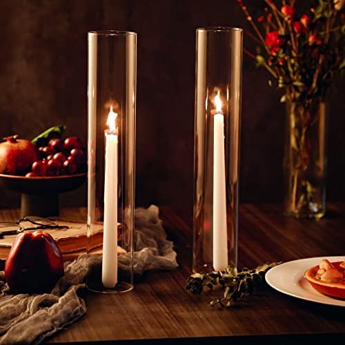 Treela 6 Pcs Clear Hurricane Candle Holder Sleeve