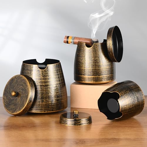 Cigar Ashtray with Lid for Outdoor Patio Use Windproof