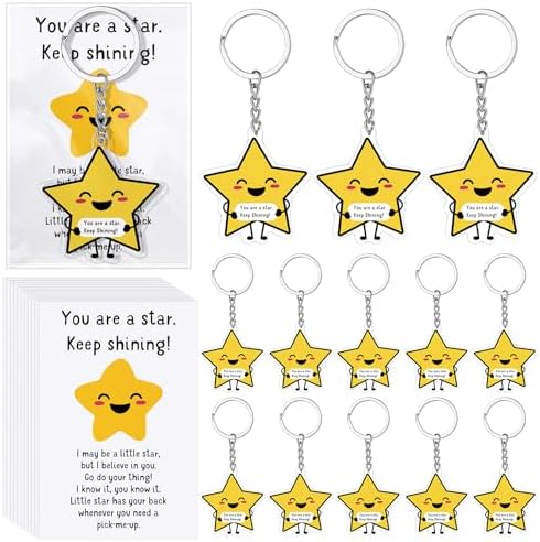 60 Sets Youre a Star Keychains with Cards Back to School Student Gifts