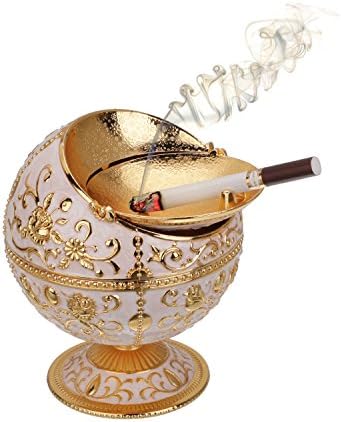 LAUYOO Windproof Ashtray with Lid for Cigarettes