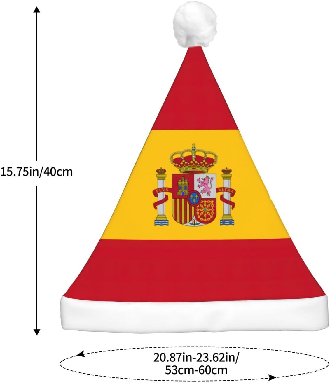 Spanish Flag Print Christmas Hat with LED Lights