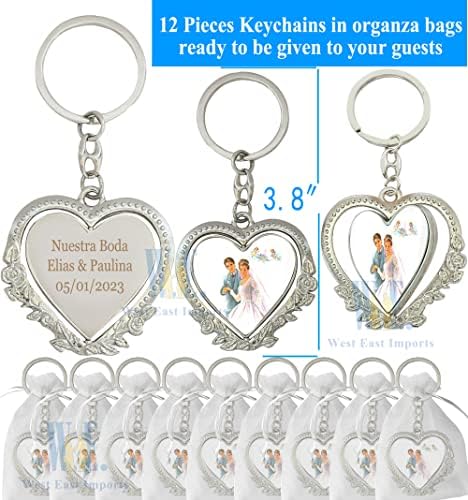 Naisian Personalized Wedding Keychain Favor Set