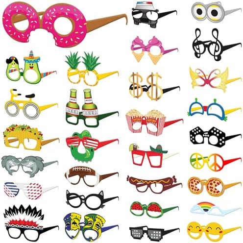PixiPy Funny Paperboard Photo Booth Props - 30pc Hawaiian Theme
