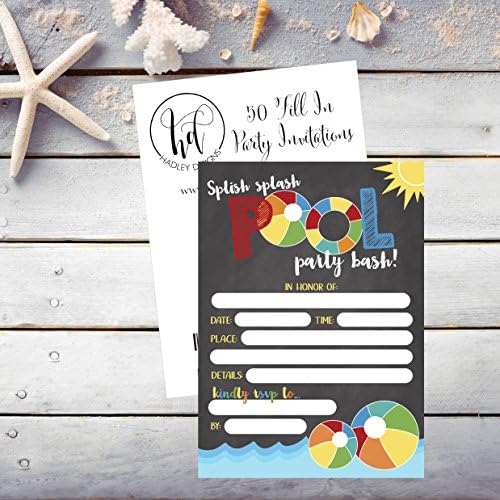 Hadley Designs 50 Pool Party Invitations