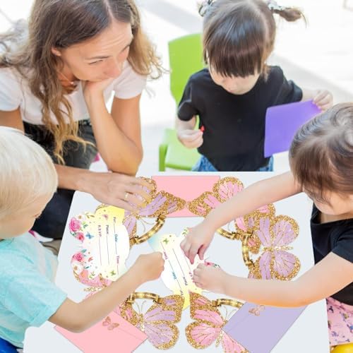 36pcs Butterfly Birthday Invitations with Envelopes