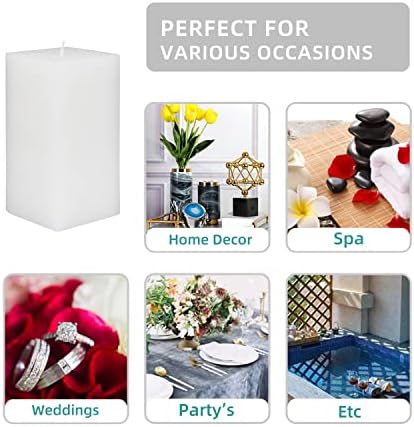 Jeco 6 Inch White Square Pillar Candle