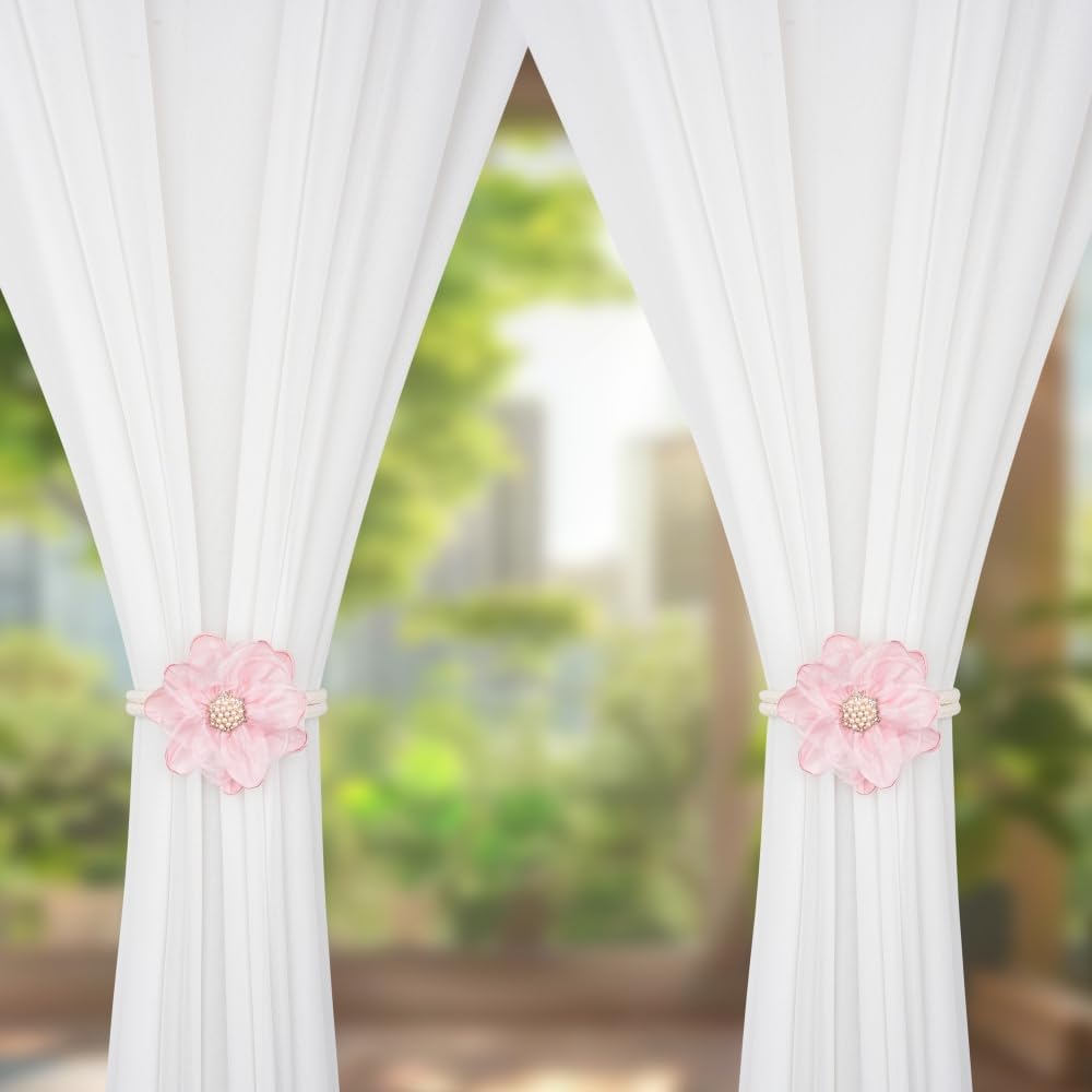 SUQ I OME Lotus Flower Curtain Tiebacks Pink
