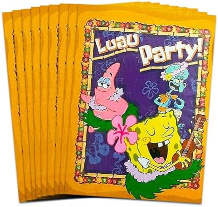Spongebob Birthday Invitations Set with 24 Cards and Tattoos