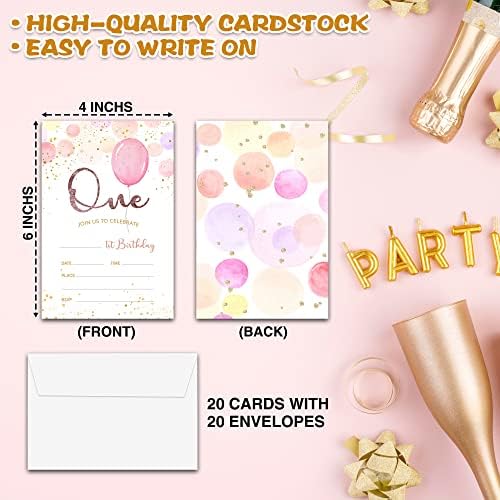 Chuxvon 1st Birthday Party Invitations Double-Sided