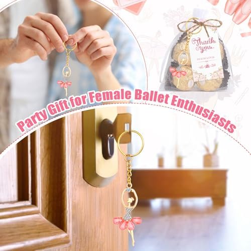 30 Sets Birthday Party Favors Ballerina Keychain Pack