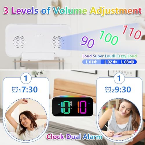 LED Digital Alarm Clock with Night Light and Dual Alarm