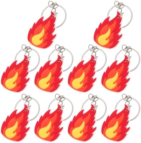 LUOZZY 50 Pcs Flame Fire Keychain Charms