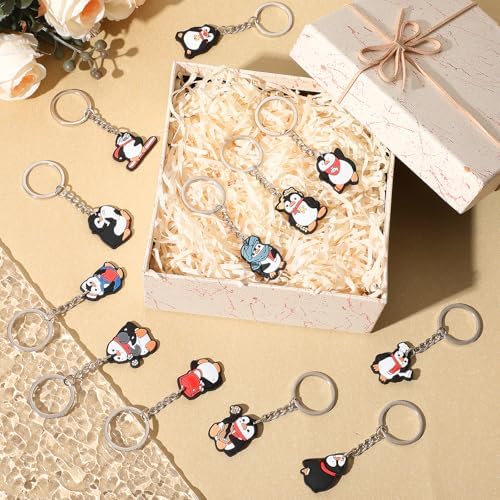 24 Piece Penguin Keychain Set 3D PVC Decorations