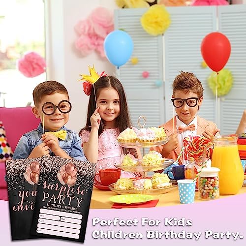 Shhh Its A Surprise Birthday Invitations Rose Gold Glitter