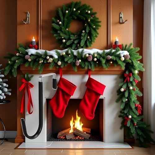 Strong Black Wreath Hanger 5 20lb Load Bearing
