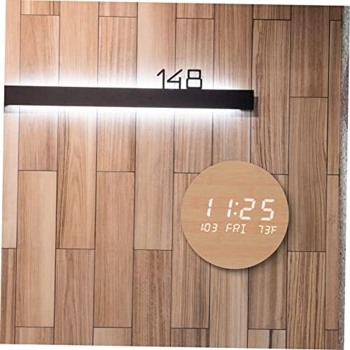 1pc Multifunctional LED Wooden Alarm Clock with Mirror