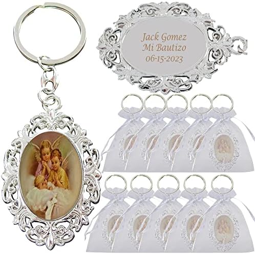 WE Personalized Baptism Party Favor 12 PCS Guardian Angel Keychain